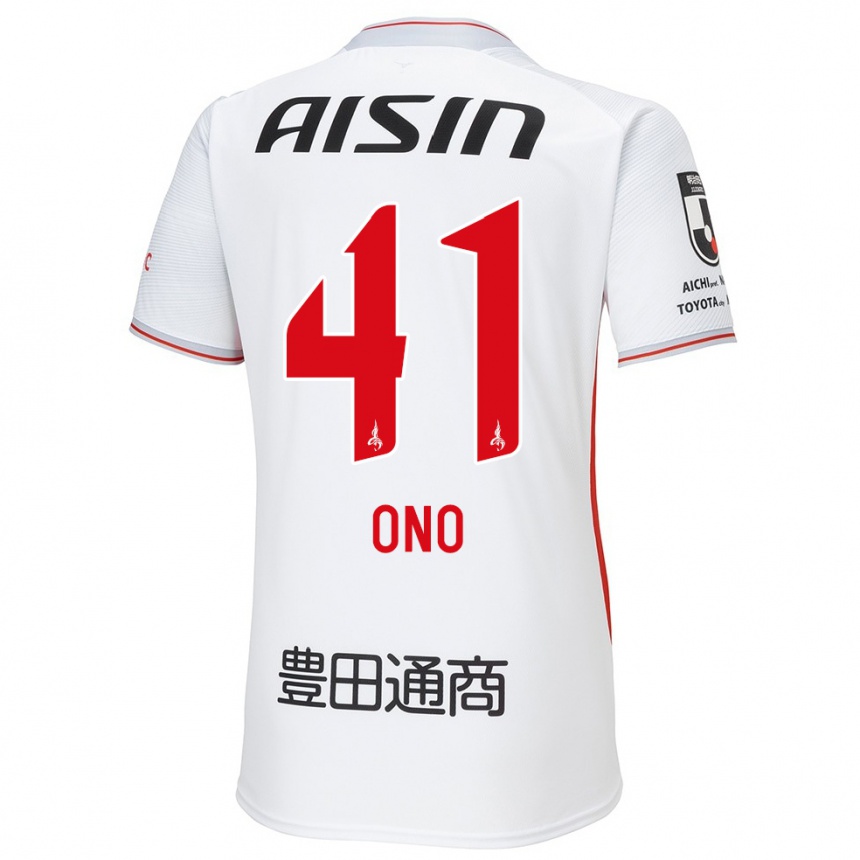 Niño Fútbol Camiseta Masahito Ono #41 Blanco Amarillo Rojo 2ª Equipación 2024/25 Argentina