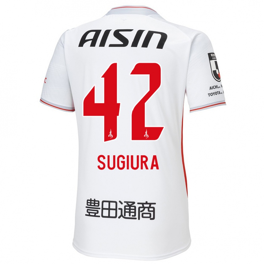 Niño Fútbol Camiseta Shungo Sugiura #42 Blanco Amarillo Rojo 2ª Equipación 2024/25 Argentina