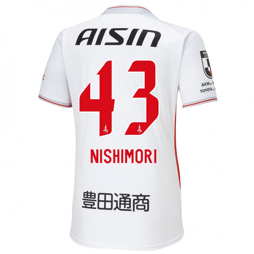 Niño Fútbol Camiseta Yuto Nishimori #43 Blanco Amarillo Rojo 2ª Equipación 2024/25 Argentina