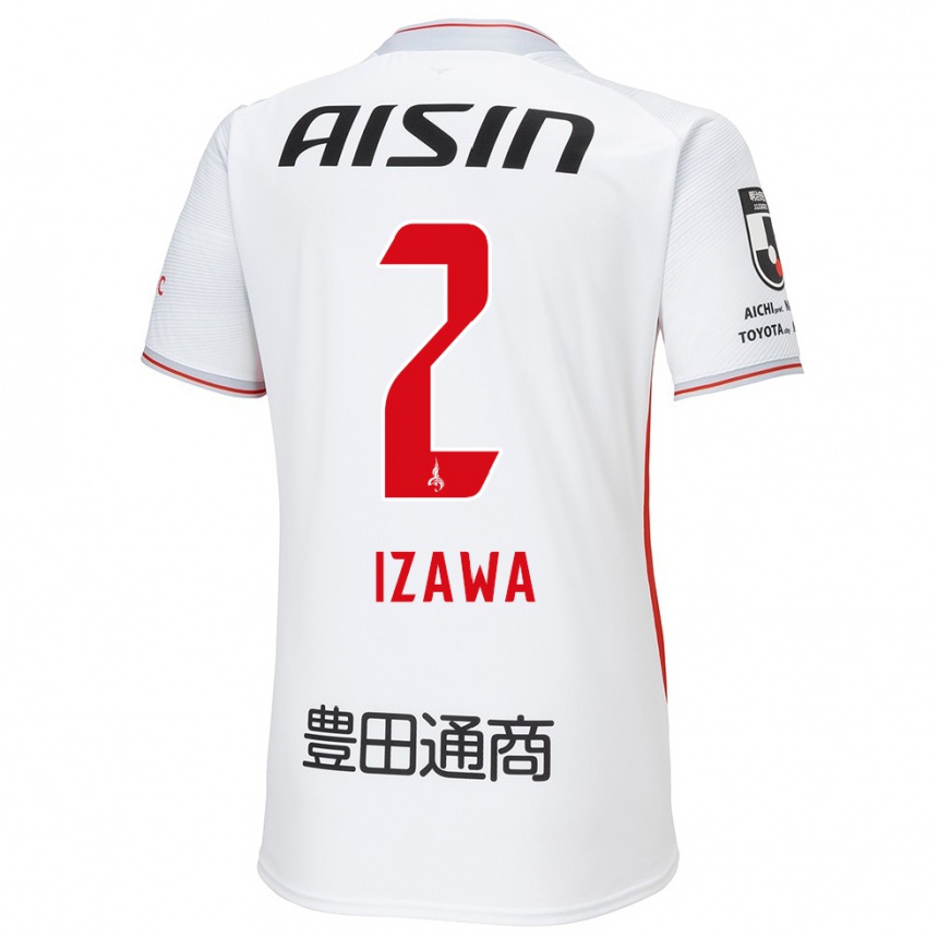 Niño Fútbol Camiseta Shuto Izawa #2 Blanco Amarillo Rojo 2ª Equipación 2024/25 Argentina