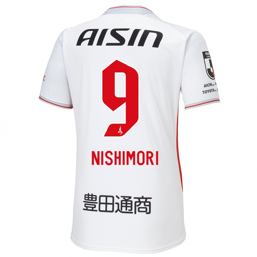 Niño Fútbol Camiseta Naoto Nishimori #9 Blanco Amarillo Rojo 2ª Equipación 2024/25 Argentina