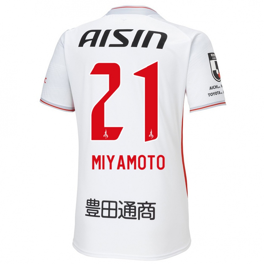 Niño Fútbol Camiseta Kodai Miyamoto #21 Blanco Amarillo Rojo 2ª Equipación 2024/25 Argentina