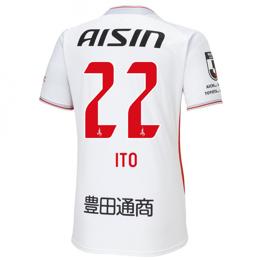 Niño Fútbol Camiseta Ken Ito #22 Blanco Amarillo Rojo 2ª Equipación 2024/25 Argentina