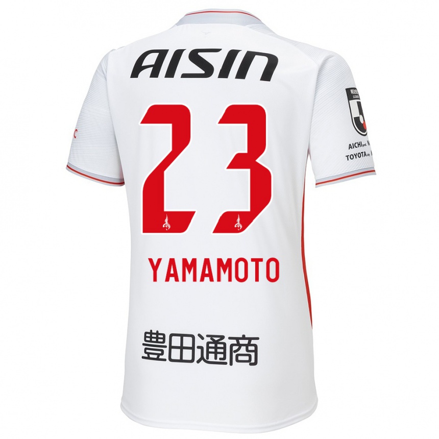 Niño Fútbol Camiseta Haruki Yamamoto #23 Blanco Amarillo Rojo 2ª Equipación 2024/25 Argentina