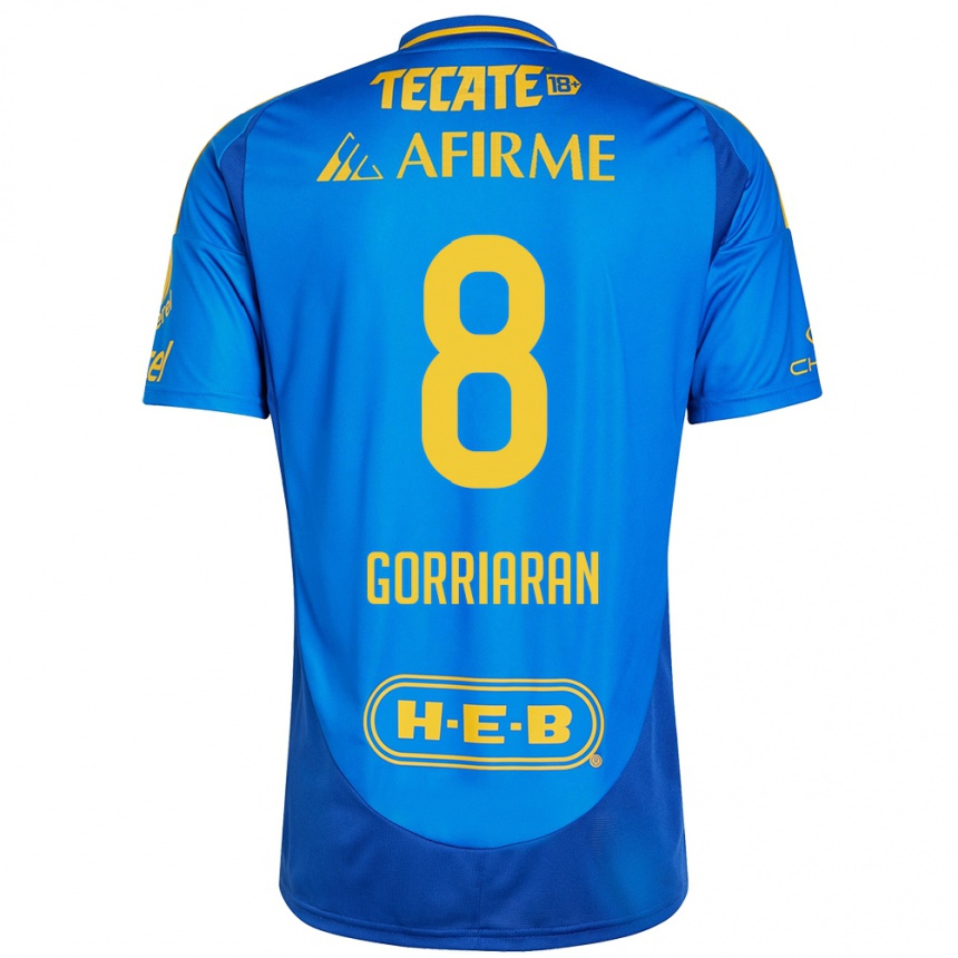 Niño Fútbol Camiseta Fernando Gorriarán #8 Azul Amarillo 2ª Equipación 2024/25 Argentina