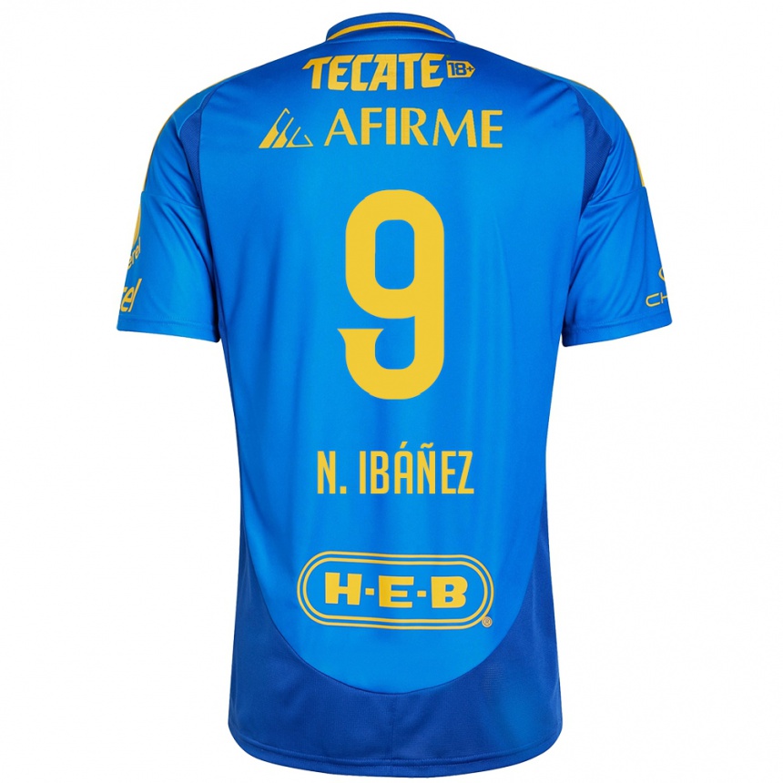 Niño Fútbol Camiseta Nicolás Ibáñez #9 Azul Amarillo 2ª Equipación 2024/25 Argentina