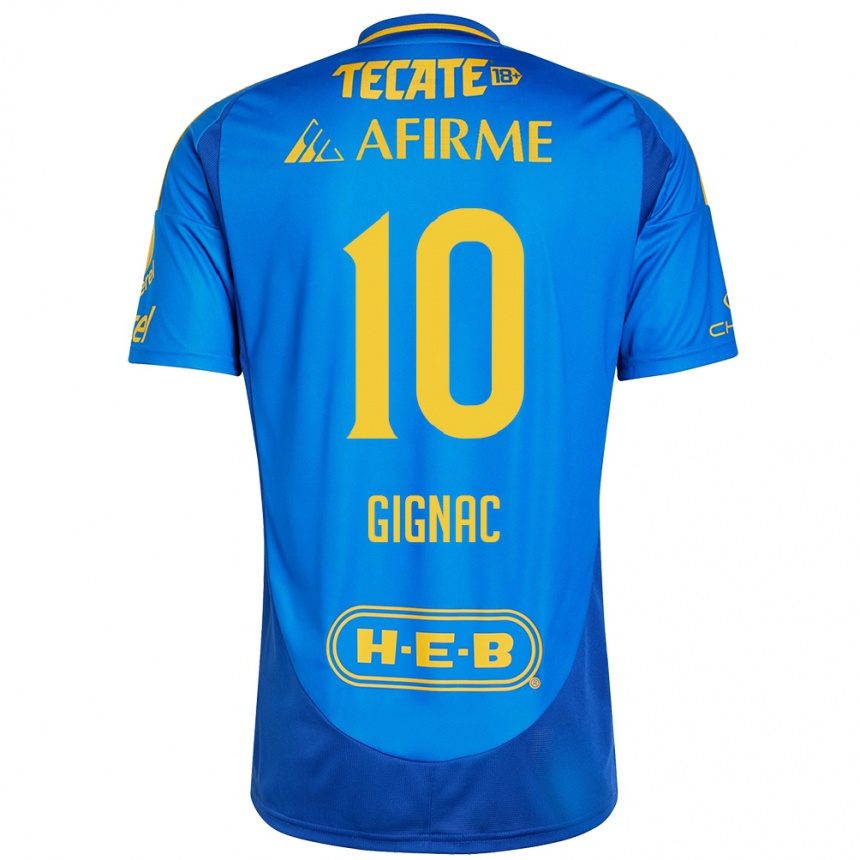 Niño Fútbol Camiseta André-Pierre Gignac #10 Azul Amarillo 2ª Equipación 2024/25 Argentina