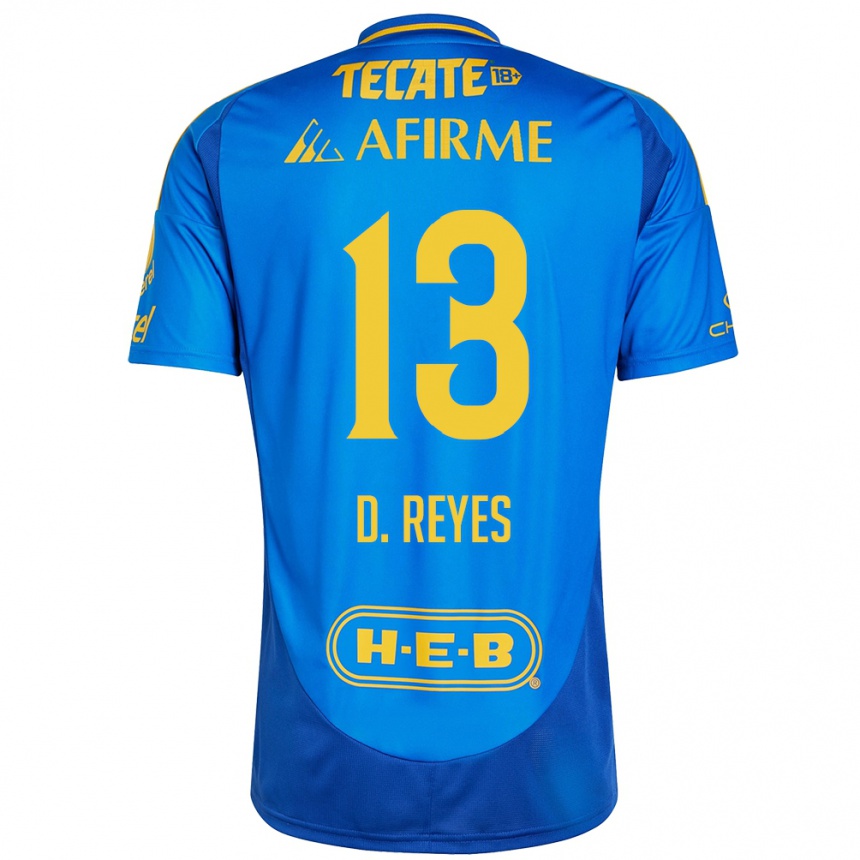 Niño Fútbol Camiseta Diego Reyes #13 Azul Amarillo 2ª Equipación 2024/25 Argentina