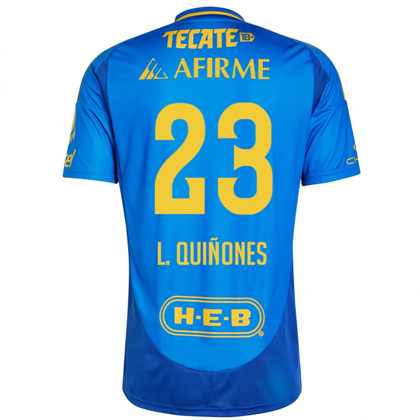 Niño Fútbol Camiseta Luis Quiñones #23 Azul Amarillo 2ª Equipación 2024/25 Argentina