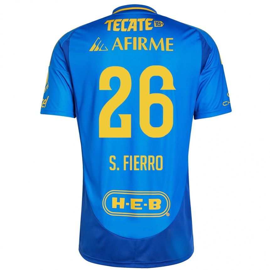 Niño Fútbol Camiseta Sebastián Fierro #26 Azul Amarillo 2ª Equipación 2024/25 Argentina