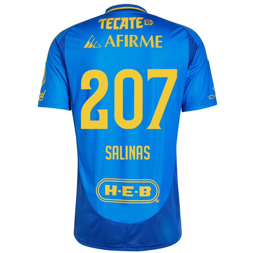 Niño Fútbol Camiseta Marcelo Salinas #207 Azul Amarillo 2ª Equipación 2024/25 Argentina