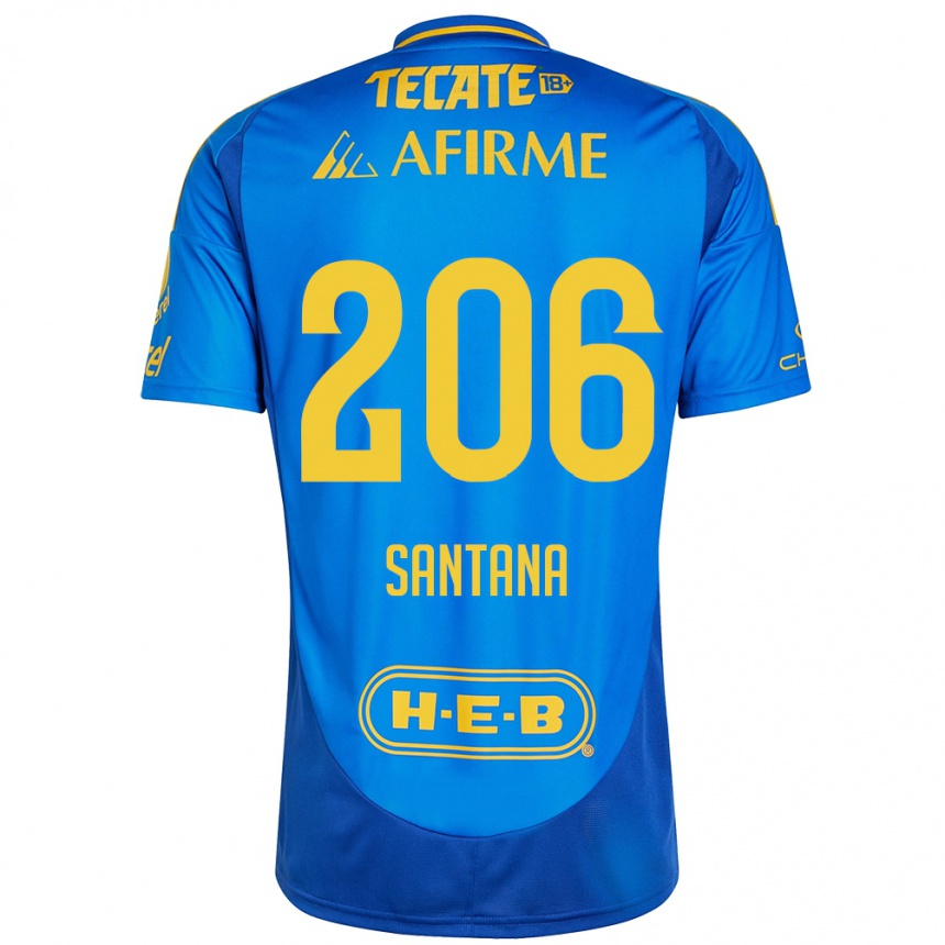 Niño Fútbol Camiseta Joel Santana #206 Azul Amarillo 2ª Equipación 2024/25 Argentina