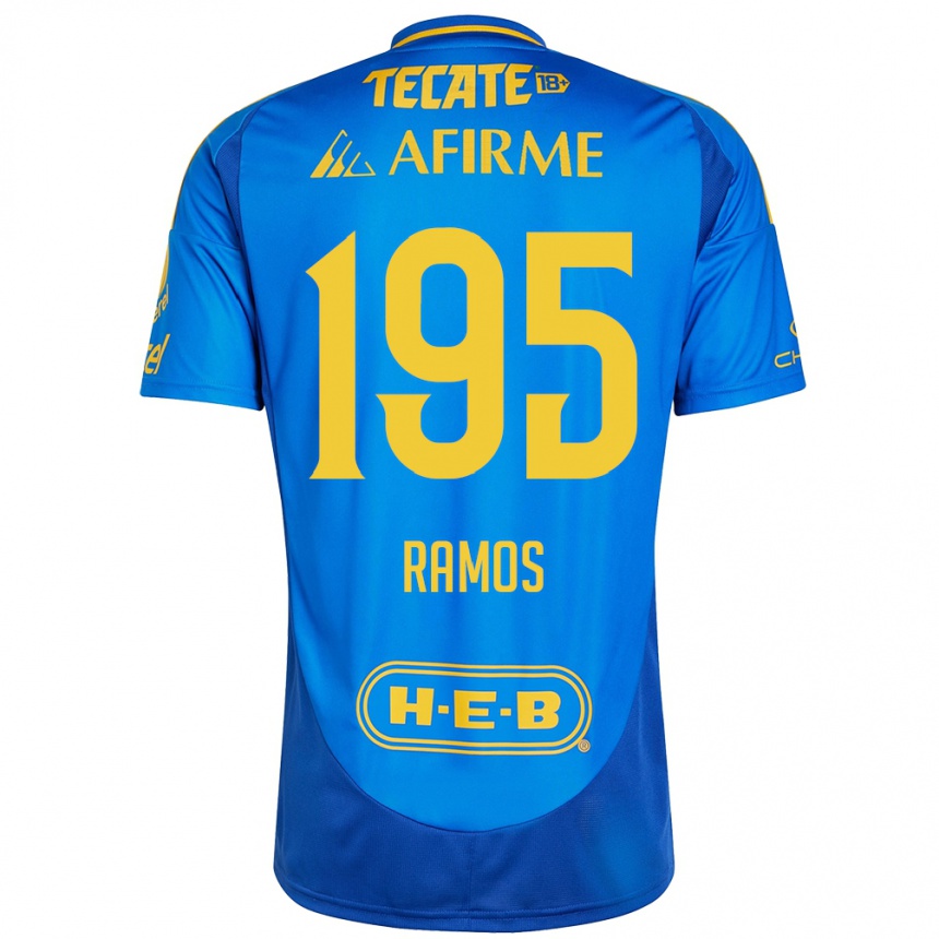 Niño Fútbol Camiseta Rodrigo Ramos #195 Azul Amarillo 2ª Equipación 2024/25 Argentina