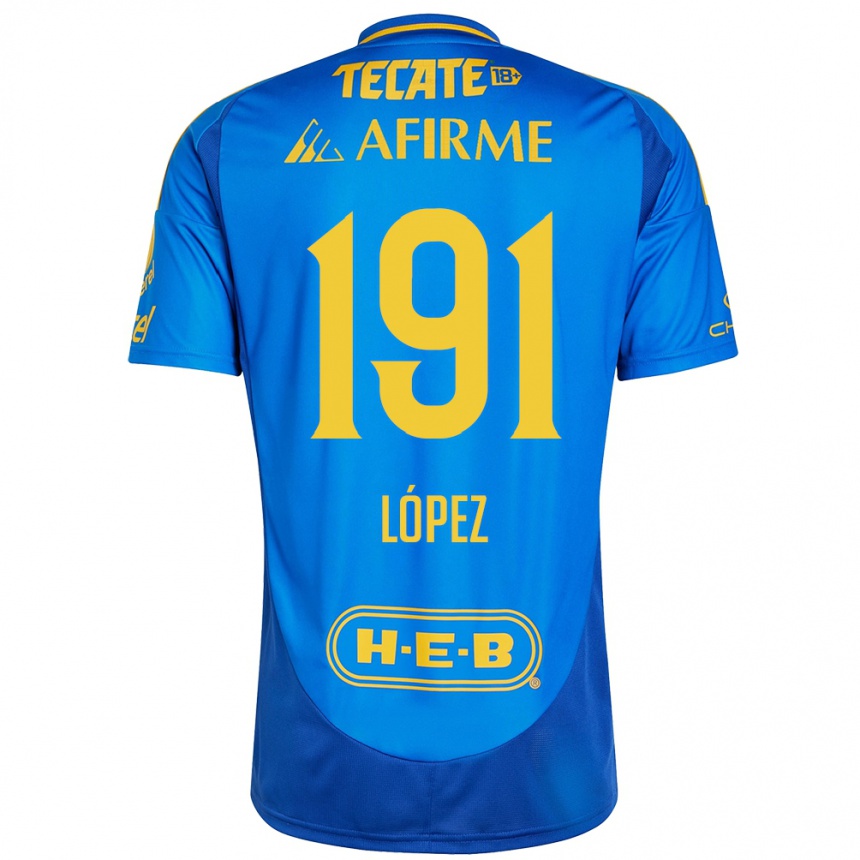 Niño Fútbol Camiseta Adrián López #191 Azul Amarillo 2ª Equipación 2024/25 Argentina