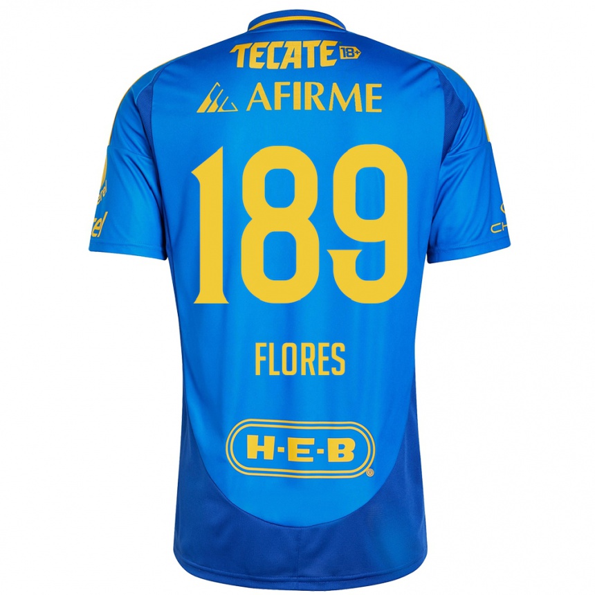 Niño Fútbol Camiseta Rolando Flores #189 Azul Amarillo 2ª Equipación 2024/25 Argentina