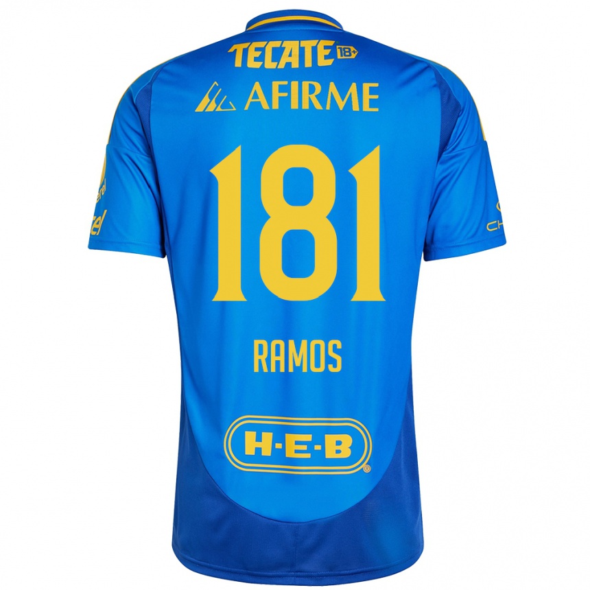 Niño Fútbol Camiseta Anthony Ramos #181 Azul Amarillo 2ª Equipación 2024/25 Argentina