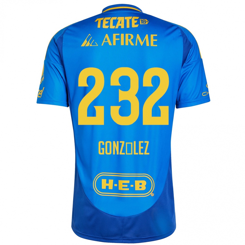 Niño Fútbol Camiseta César González #232 Azul Amarillo 2ª Equipación 2024/25 Argentina