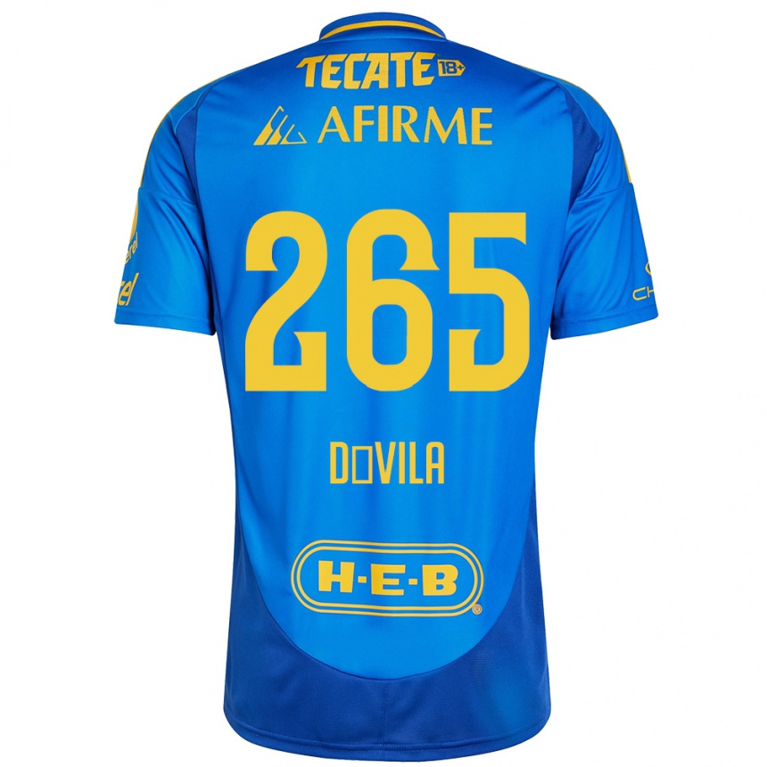 Niño Fútbol Camiseta Emiliano Dávila #265 Azul Amarillo 2ª Equipación 2024/25 Argentina