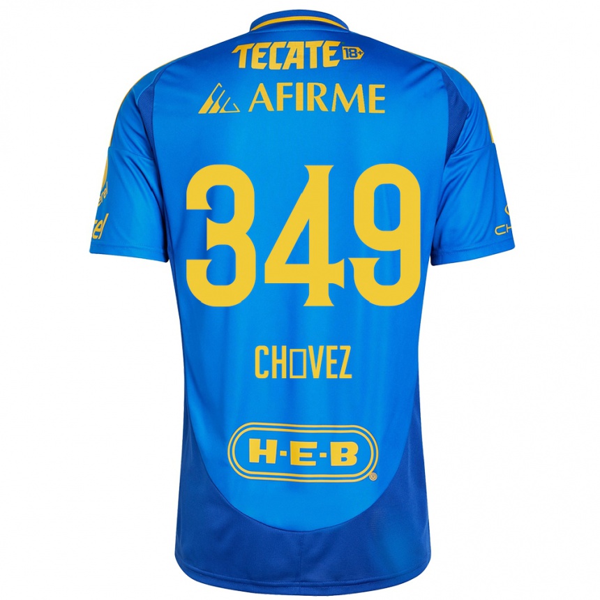 Niño Fútbol Camiseta Jorge Chávez #349 Azul Amarillo 2ª Equipación 2024/25 Argentina