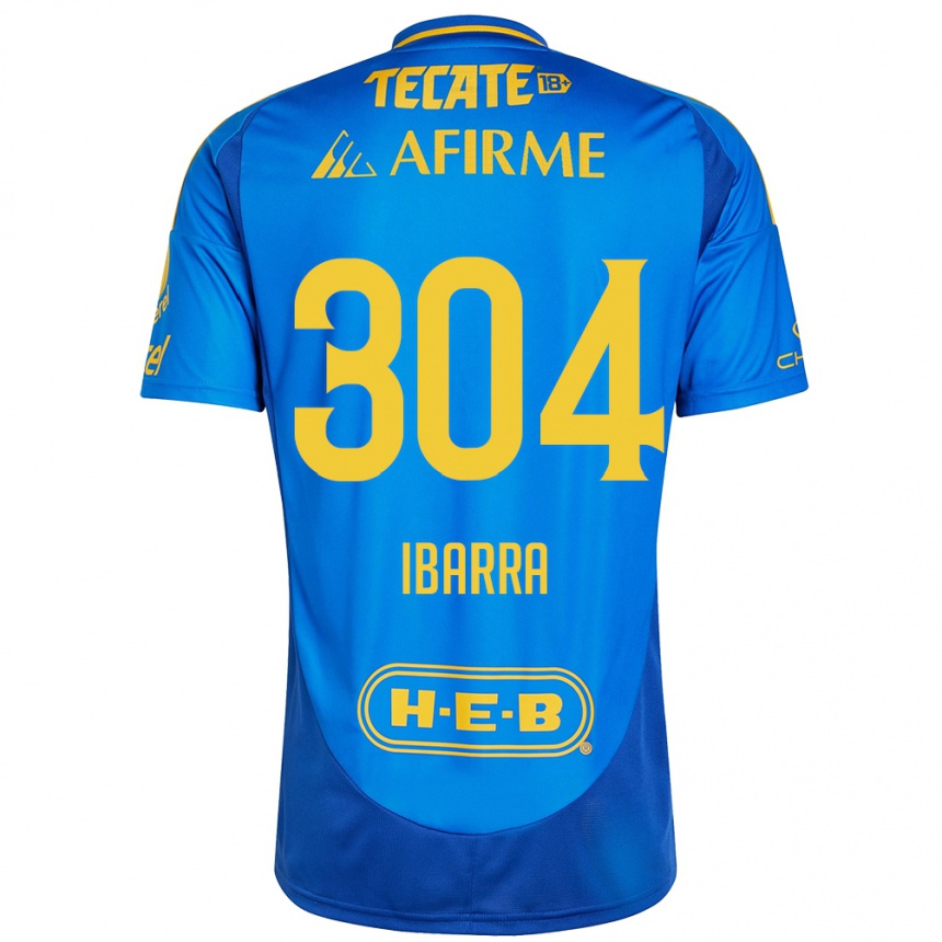 Niño Fútbol Camiseta Luis Ibarra #304 Azul Amarillo 2ª Equipación 2024/25 Argentina