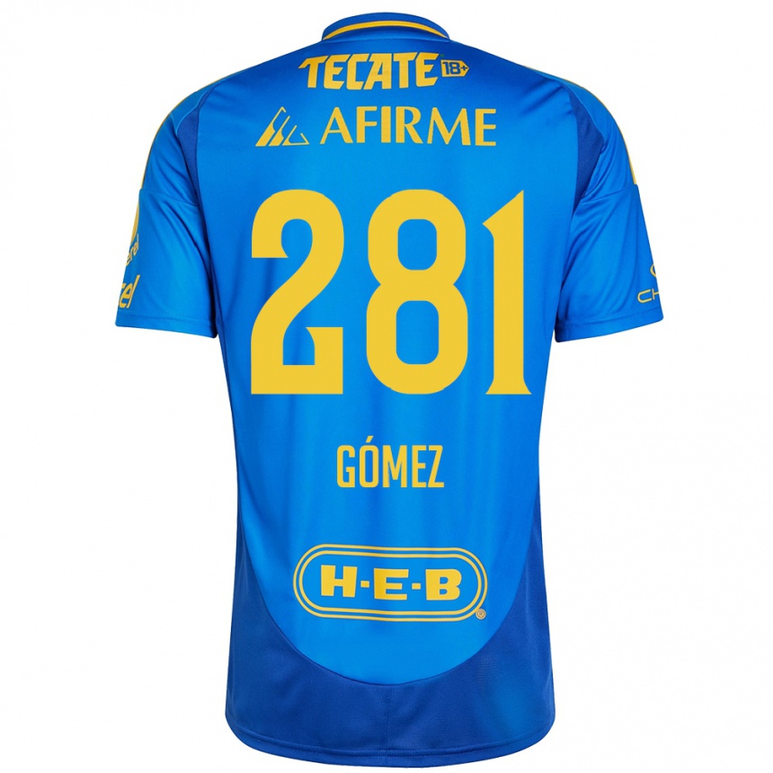 Niño Fútbol Camiseta Luis Gómez #281 Azul Amarillo 2ª Equipación 2024/25 Argentina