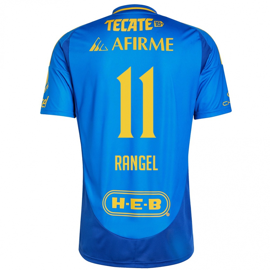 Niño Fútbol Camiseta Nayeli Rangel #11 Azul Amarillo 2ª Equipación 2024/25 Argentina