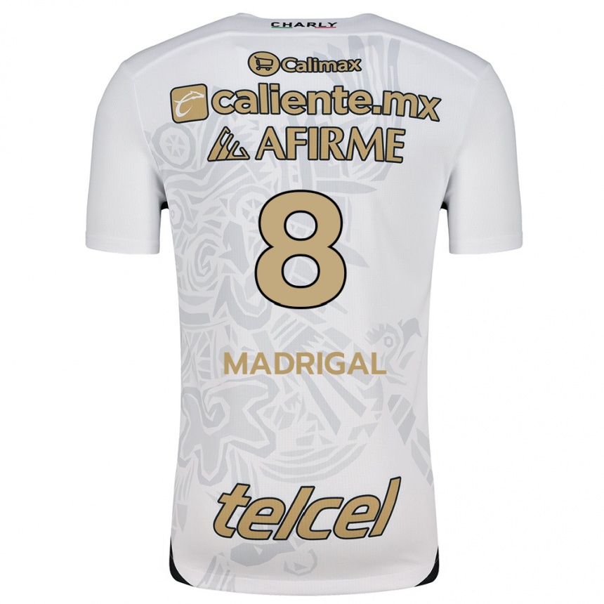 Niño Fútbol Camiseta Fernando Madrigal #8 Blanco Negro 2ª Equipación 2024/25 Argentina