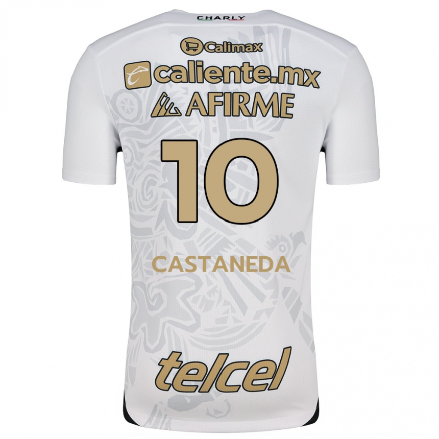 Niño Fútbol Camiseta Kevin Castañeda #10 Blanco Negro 2ª Equipación 2024/25 Argentina