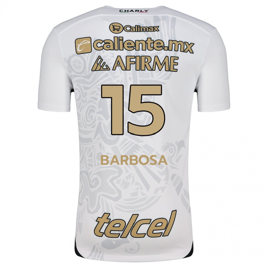 Niño Fútbol Camiseta Diego Barbosa #15 Blanco Negro 2ª Equipación 2024/25 Argentina