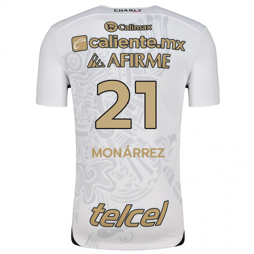 Niño Fútbol Camiseta Fernando Monárrez #21 Blanco Negro 2ª Equipación 2024/25 Argentina