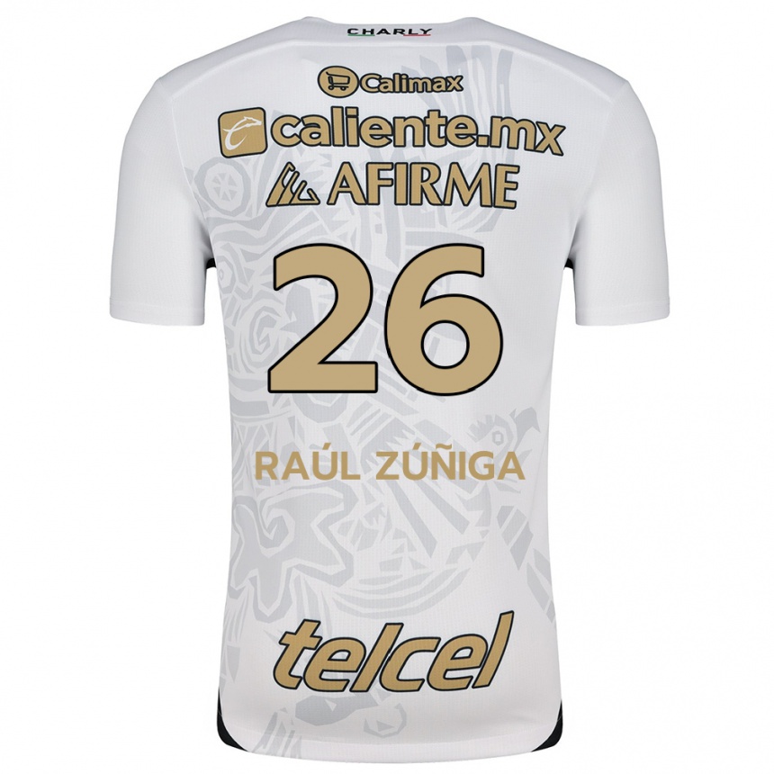 Niño Fútbol Camiseta José Raúl Zúñiga #26 Blanco Negro 2ª Equipación 2024/25 Argentina