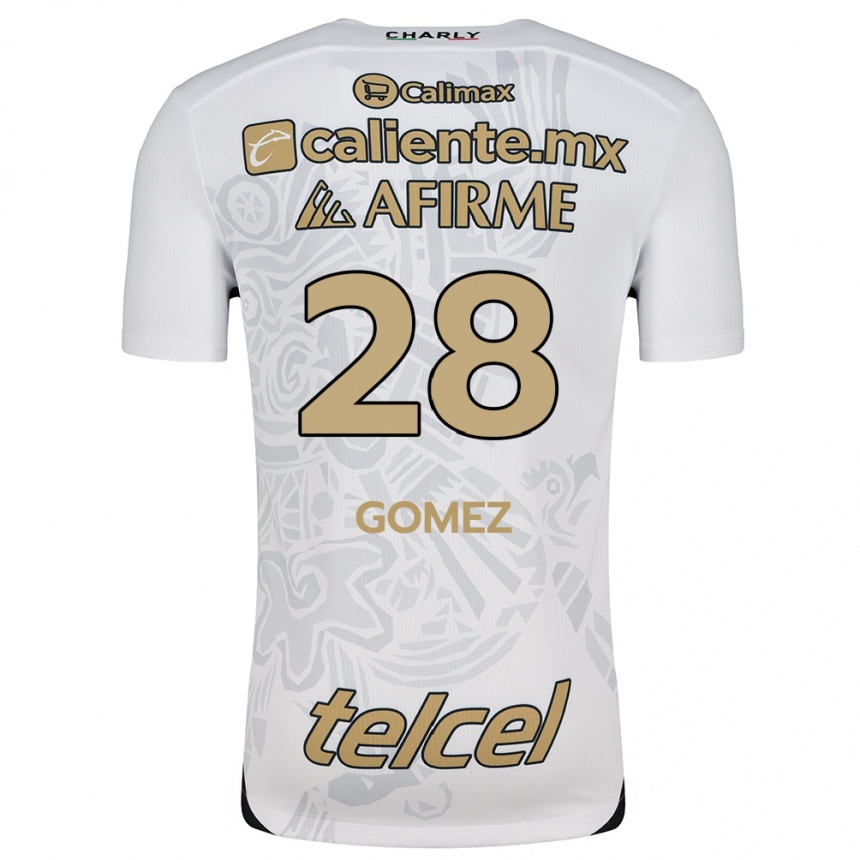 Niño Fútbol Camiseta Alejandro Gómez #28 Blanco Negro 2ª Equipación 2024/25 Argentina