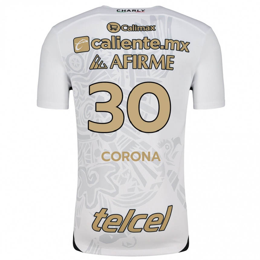 Niño Fútbol Camiseta Jesús Corona #30 Blanco Negro 2ª Equipación 2024/25 Argentina