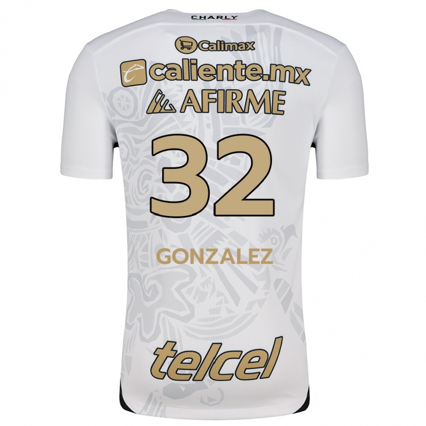 Niño Fútbol Camiseta Carlos González #32 Blanco Negro 2ª Equipación 2024/25 Argentina