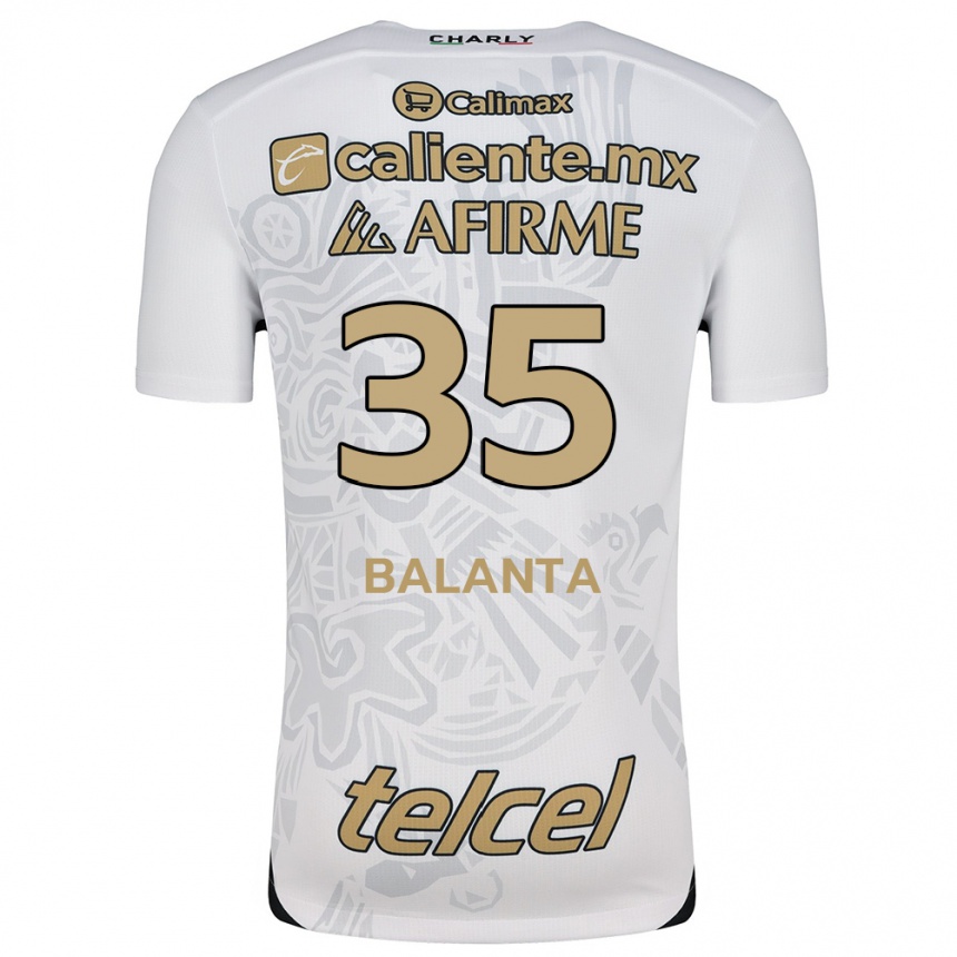 Niño Fútbol Camiseta Kevin Balanta #35 Blanco Negro 2ª Equipación 2024/25 Argentina