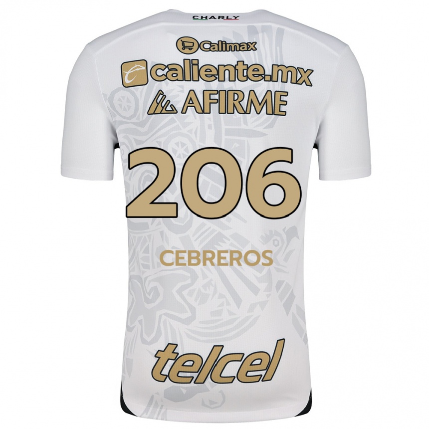 Niño Fútbol Camiseta Luis Cebreros #206 Blanco Negro 2ª Equipación 2024/25 Argentina