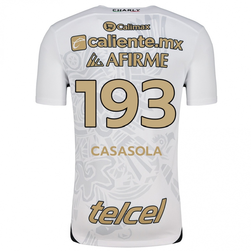 Niño Fútbol Camiseta Axel Casasola #193 Blanco Negro 2ª Equipación 2024/25 Argentina