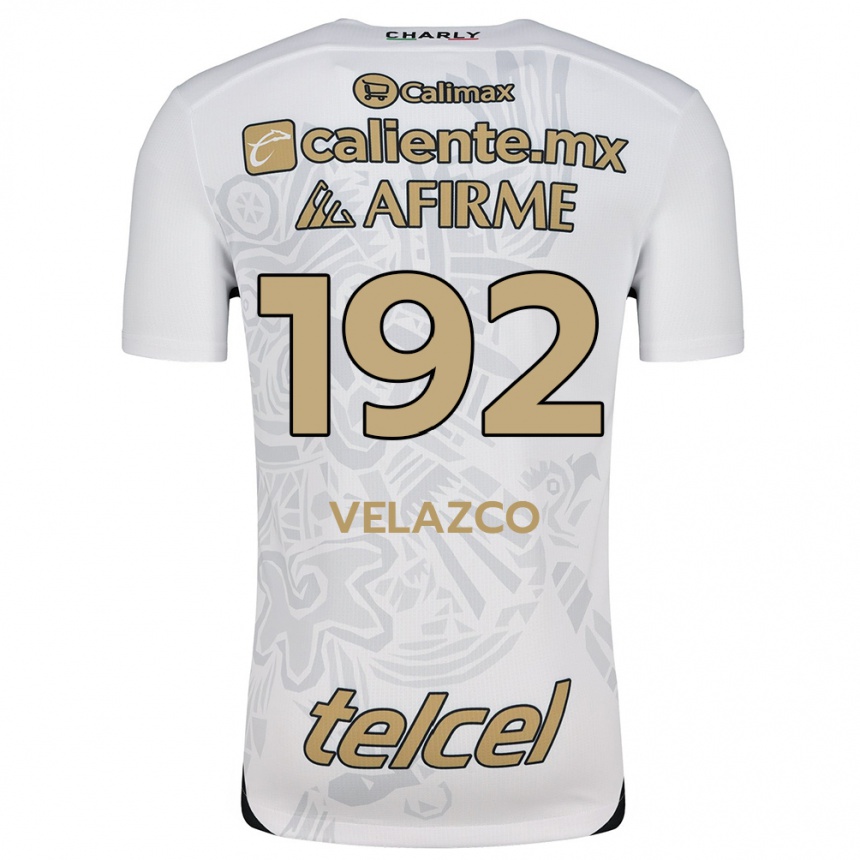 Niño Fútbol Camiseta Emiliano Velazco #192 Blanco Negro 2ª Equipación 2024/25 Argentina