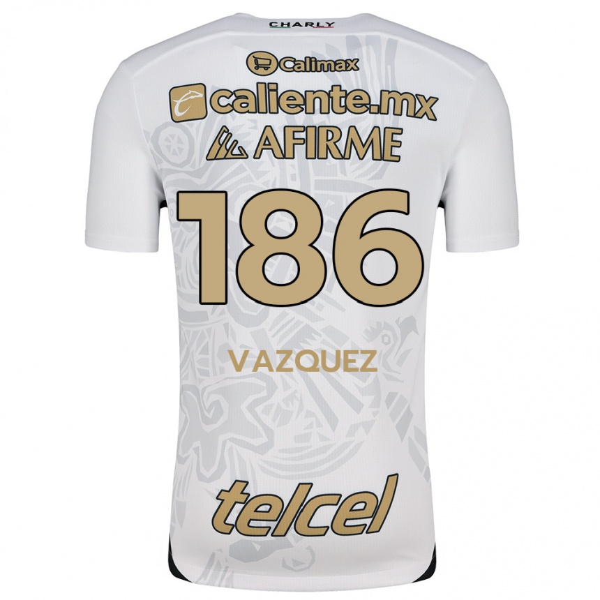 Niño Fútbol Camiseta Octavio Vázquez #186 Blanco Negro 2ª Equipación 2024/25 Argentina