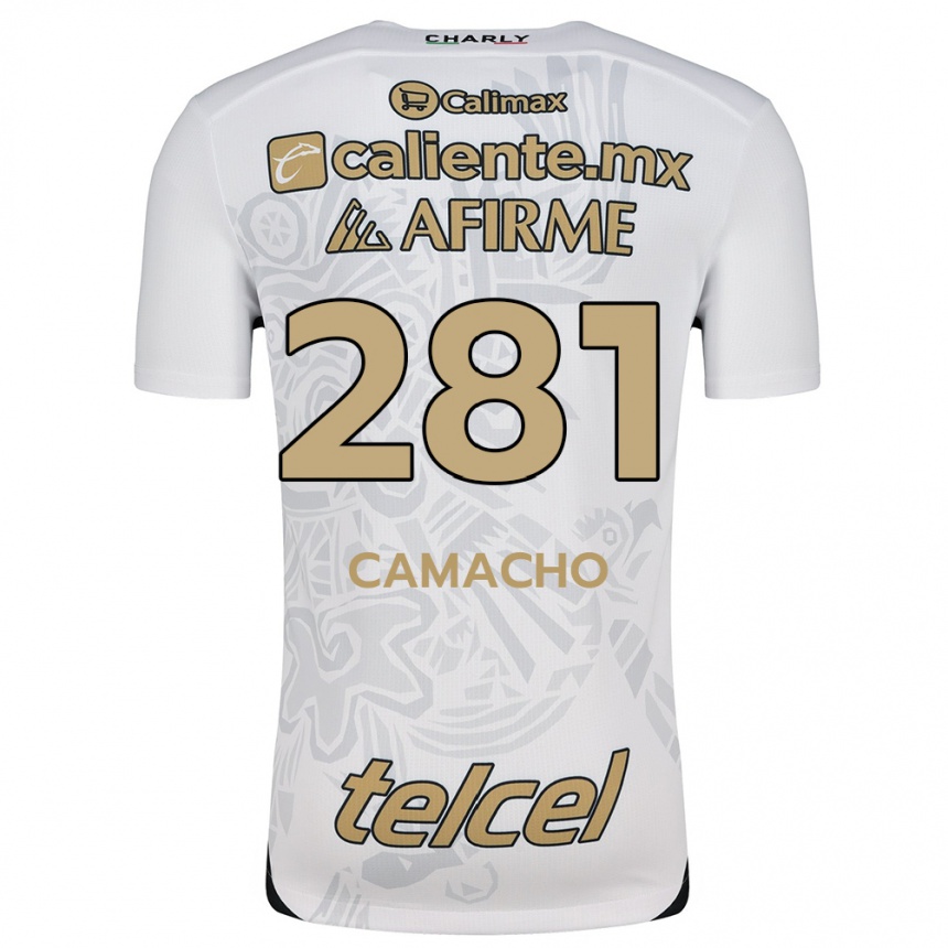 Niño Fútbol Camiseta Javier Camacho #281 Blanco Negro 2ª Equipación 2024/25 Argentina