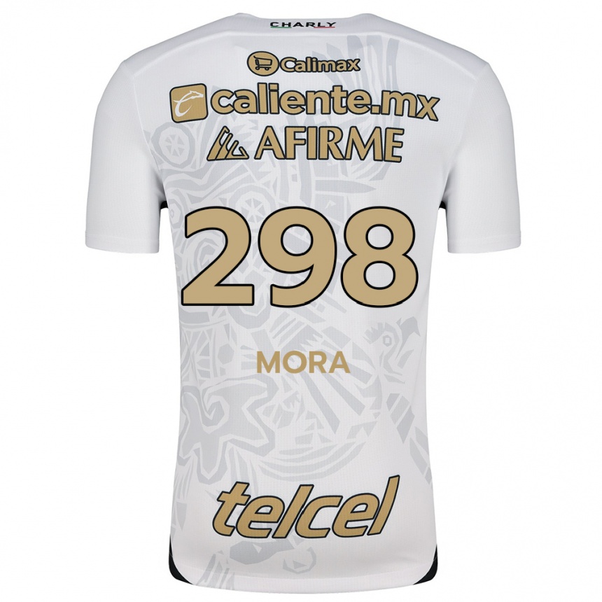 Niño Fútbol Camiseta Gilberto Mora #298 Blanco Negro 2ª Equipación 2024/25 Argentina