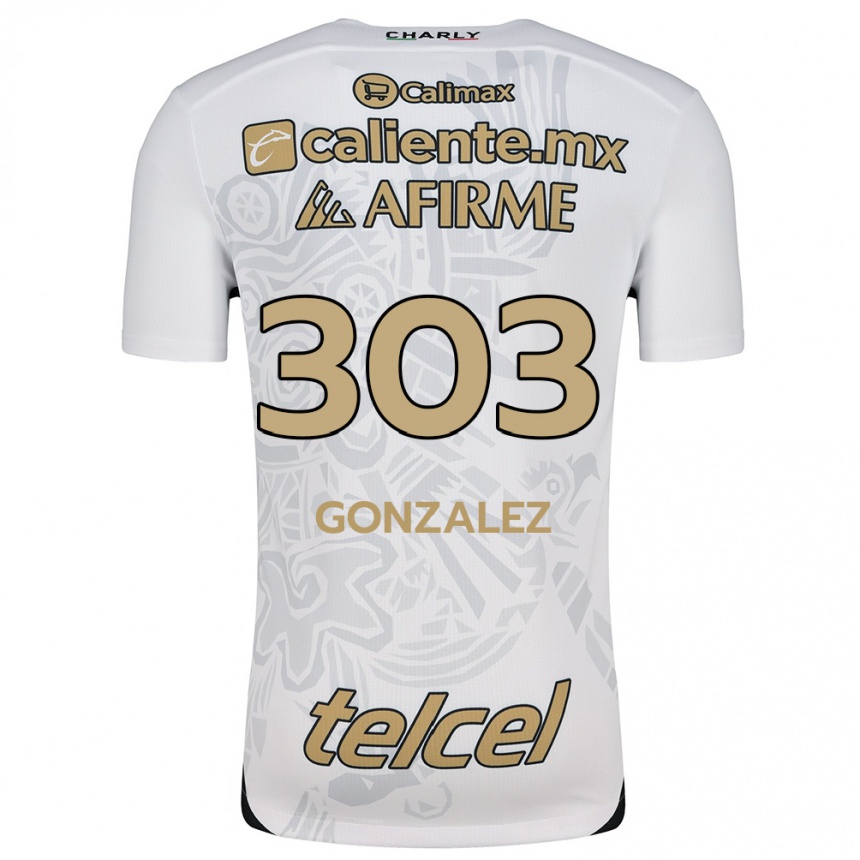 Niño Fútbol Camiseta Osmar González #303 Blanco Negro 2ª Equipación 2024/25 Argentina