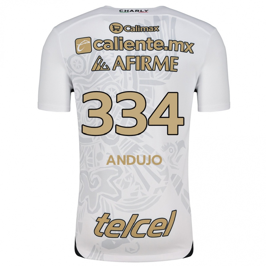 Niño Fútbol Camiseta Favio Andujo #334 Blanco Negro 2ª Equipación 2024/25 Argentina