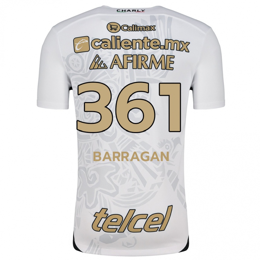 Niño Fútbol Camiseta Jesús Barragán #361 Blanco Negro 2ª Equipación 2024/25 Argentina