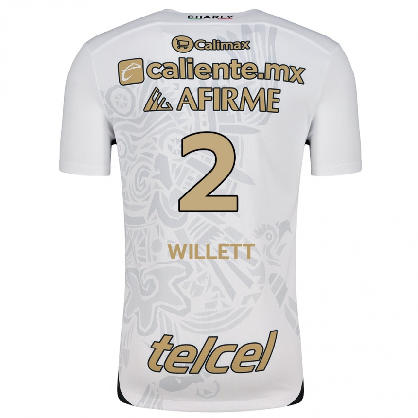 Niño Fútbol Camiseta Adyson Willett #2 Blanco Negro 2ª Equipación 2024/25 Argentina