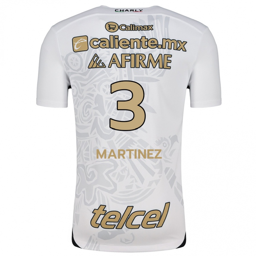 Niño Fútbol Camiseta Nathaly Martínez #3 Blanco Negro 2ª Equipación 2024/25 Argentina