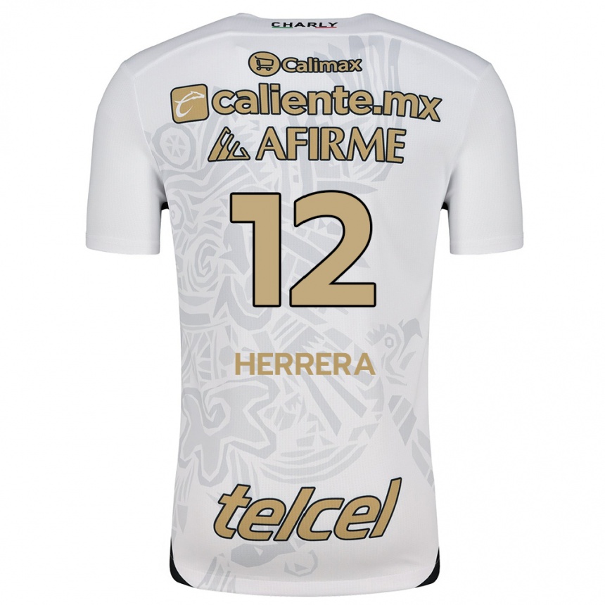 Niño Fútbol Camiseta Melissa Herrera #12 Blanco Negro 2ª Equipación 2024/25 Argentina