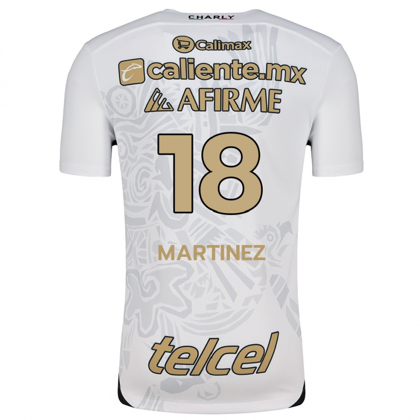 Niño Fútbol Camiseta Natividad Martínez #18 Blanco Negro 2ª Equipación 2024/25 Argentina