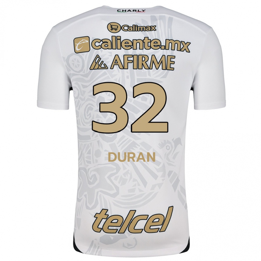 Niño Fútbol Camiseta Ailed Duran #32 Blanco Negro 2ª Equipación 2024/25 Argentina