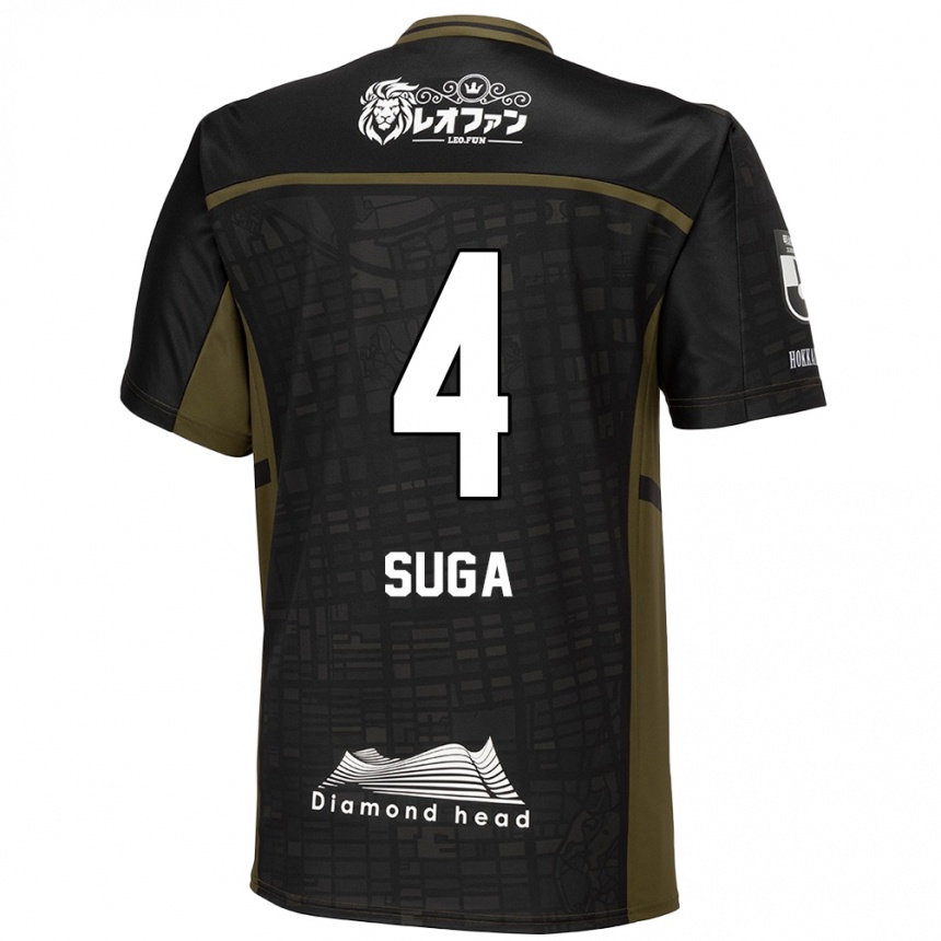 Niño Fútbol Camiseta Daiki Suga #4 Verde Negro 2ª Equipación 2024/25 Argentina